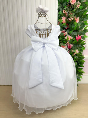 Vestido Vila Lele Longo Selena Branco - Leveza e Elegância para Meninas | Bebeloo Kids