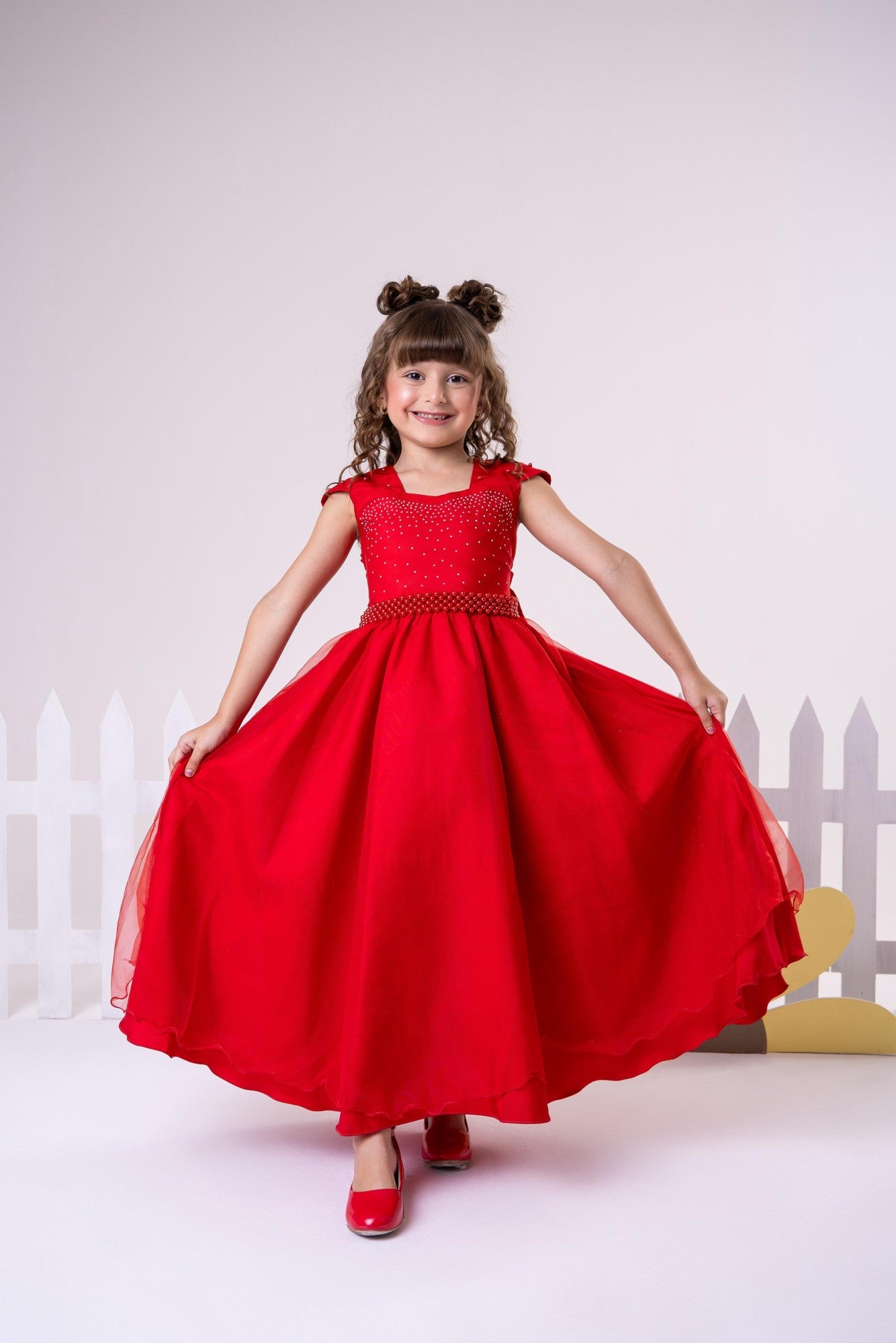 Vestido Giovanella/Giovanela Longo Valentina Vermelho - Leveza e Elegância para Meninas | Bebeloo Kids