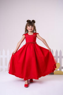 Vestido Giovanella/Giovanela Longo Valentina Vermelho - Leveza e Elegância para Meninas | Bebeloo Kids