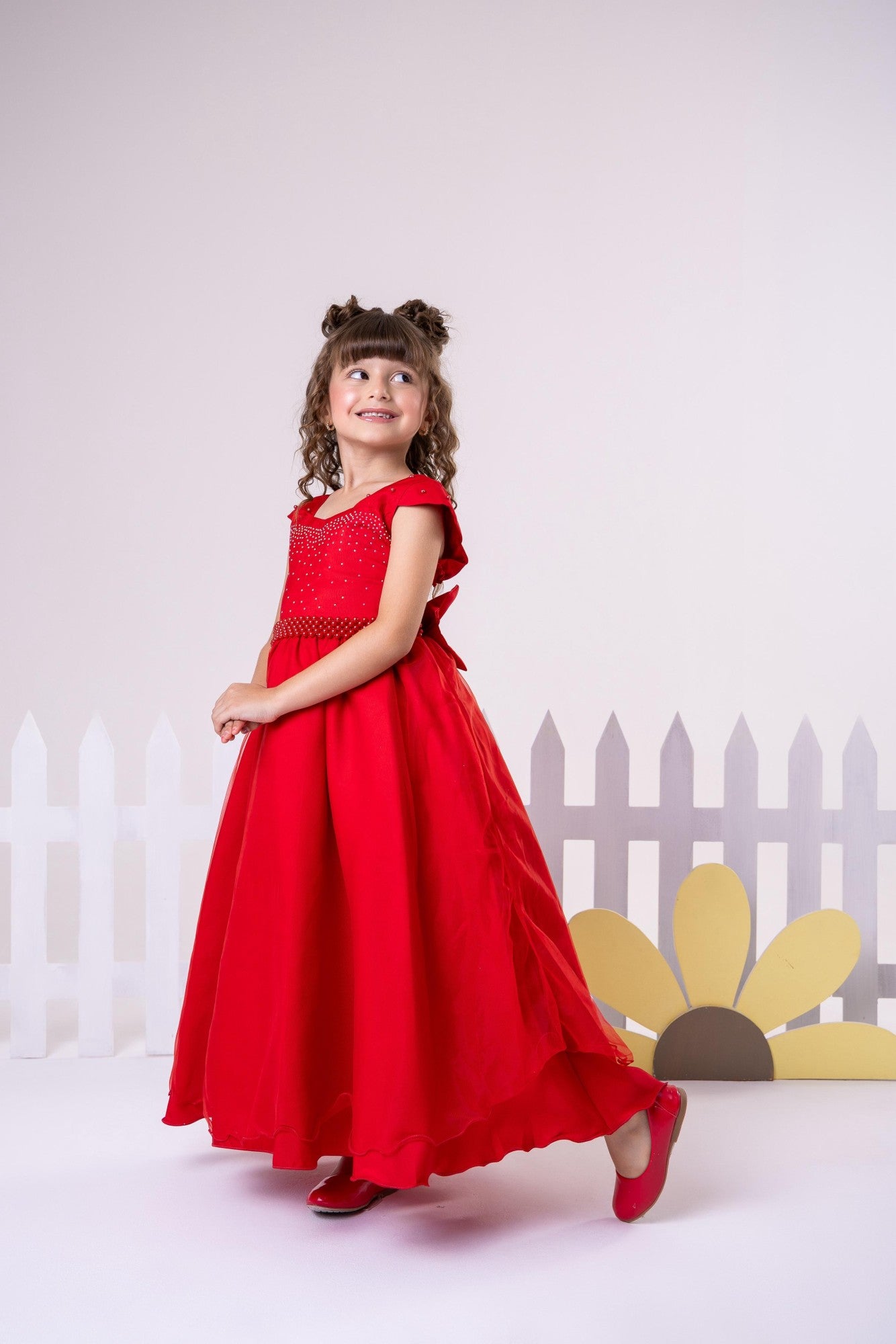 Vestido Giovanella/Giovanela Longo Valentina Vermelho - Leveza e Elegância para Meninas | Bebeloo Kids