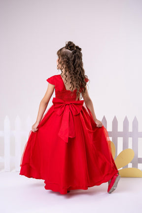 Vestido Giovanella/Giovanela Longo Valentina Vermelho - Leveza e Elegância para Meninas | Bebeloo Kids