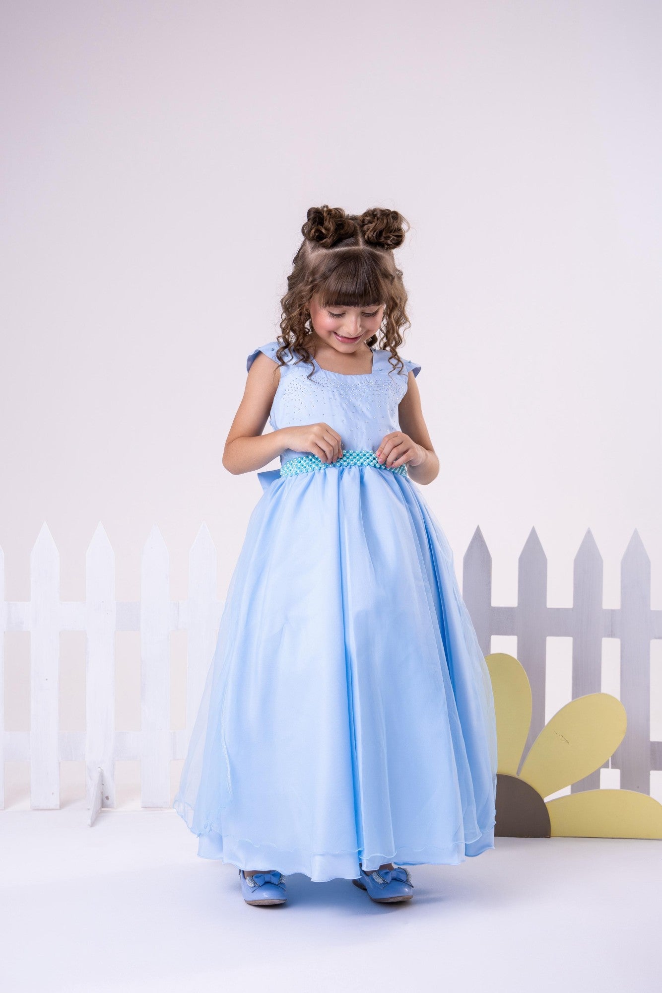 Vestido Giovanella/Giovanela Longo Valentina Azul Bebe - Leveza e Elegância para Meninas | Bebeloo Kids
