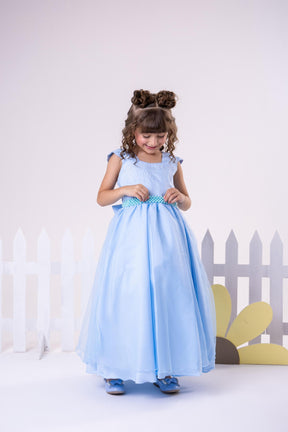 Vestido Giovanella/Giovanela Longo Valentina Azul Bebe - Leveza e Elegância para Meninas | Bebeloo Kids