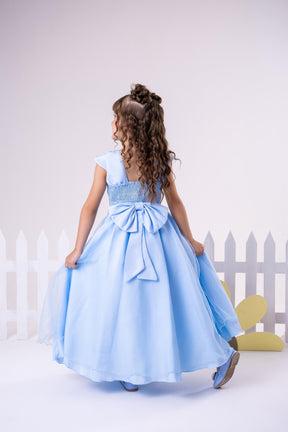 Vestido Giovanella/Giovanela Longo Valentina Azul Bebe - Leveza e Elegância para Meninas | Bebeloo Kids