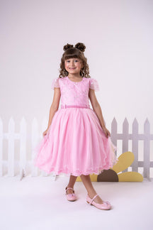 Vestido Infantil Menina Bonita Beatriz Rosa Bebe - Leveza e Elegância para Meninas | Bebeloo Kids