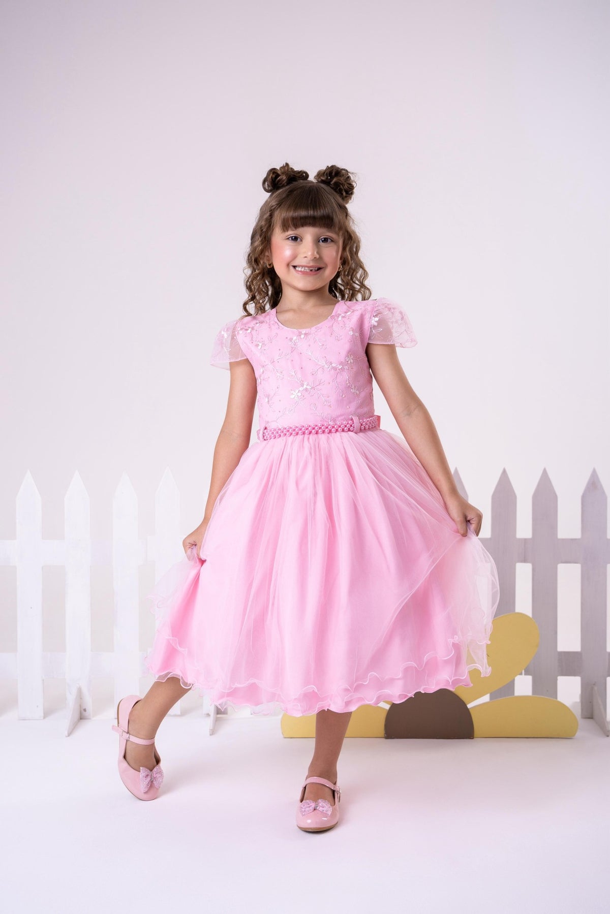 Vestido Infantil Menina Bonita Beatriz Rosa Bebe - Leveza e Elegância para Meninas | Bebeloo Kids