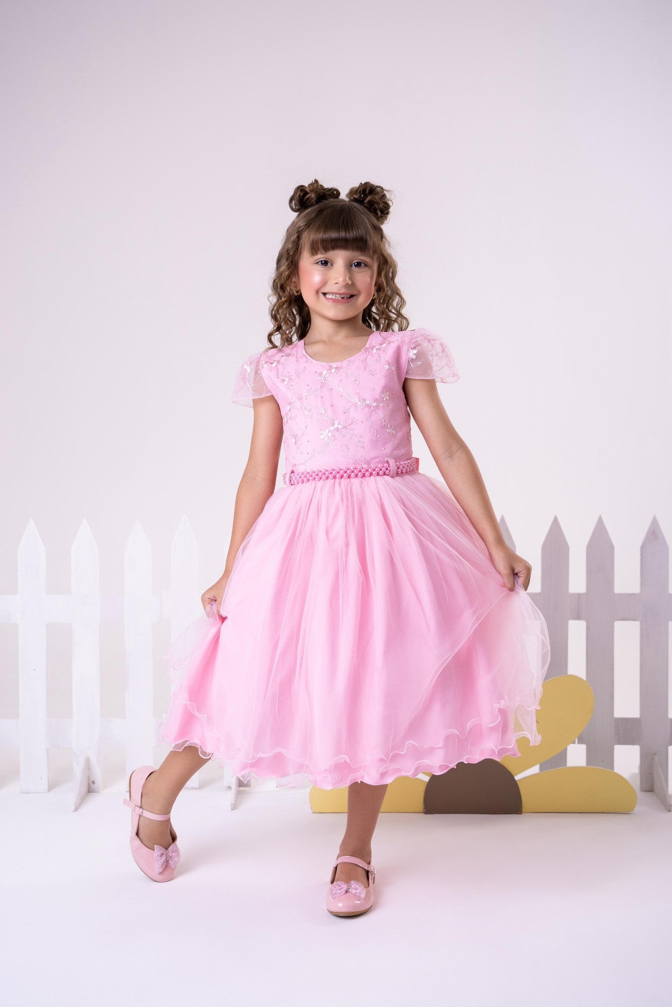 Vestido Infantil Menina Bonita Beatriz Rosa Bebe - Leveza e Elegância para Meninas | Bebeloo Kids