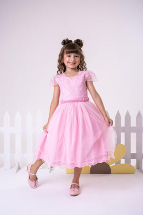 Vestido Infantil Menina Bonita Beatriz Rosa Bebe - Leveza e Elegância para Meninas | Bebeloo Kids