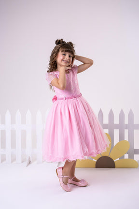 Vestido Infantil Menina Bonita Beatriz Rosa Bebe - Leveza e Elegância para Meninas | Bebeloo Kids