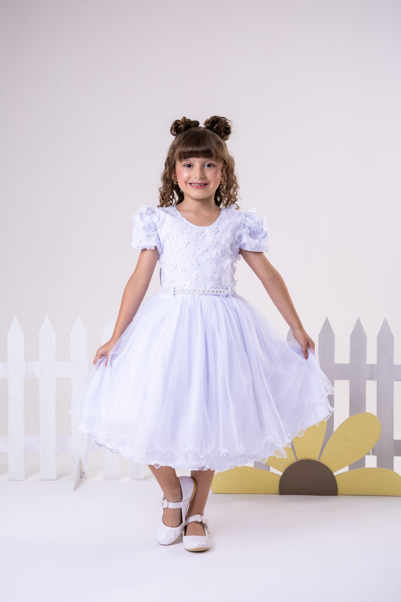 Vestido Infantil Menina Bonita Betania Branco - Leveza e Elegância para Meninas | Bebeloo Kids