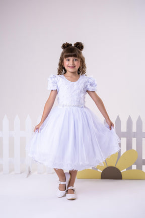 Vestido Infantil Menina Bonita Betania Branco - Leveza e Elegância para Meninas | Bebeloo Kids