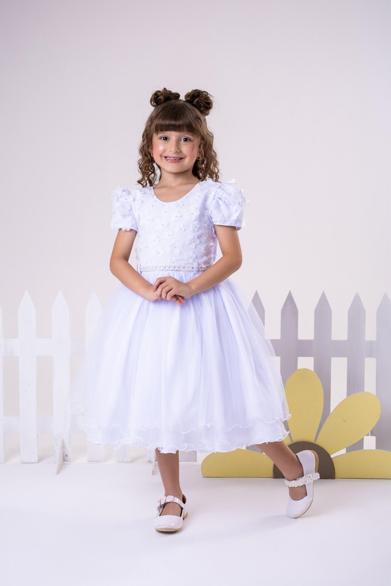 Vestido Infantil Menina Bonita Betania Branco - Leveza e Elegância para Meninas | Bebeloo Kids