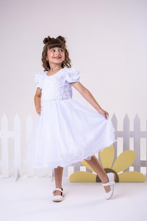 Vestido Infantil Menina Bonita Betania Branco - Leveza e Elegância para Meninas | Bebeloo Kids