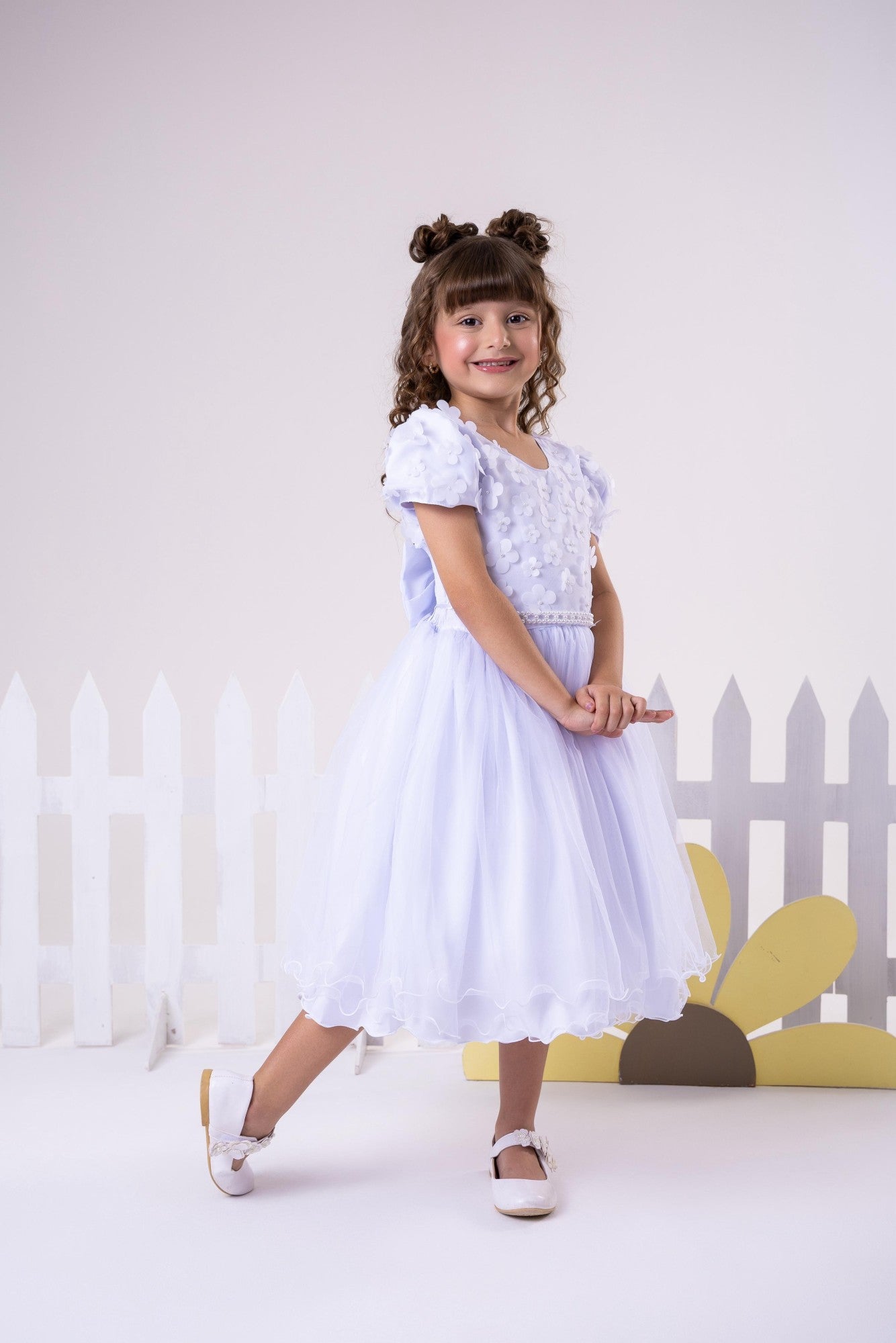 Vestido Infantil Menina Bonita Betania Branco - Leveza e Elegância para Meninas | Bebeloo Kids