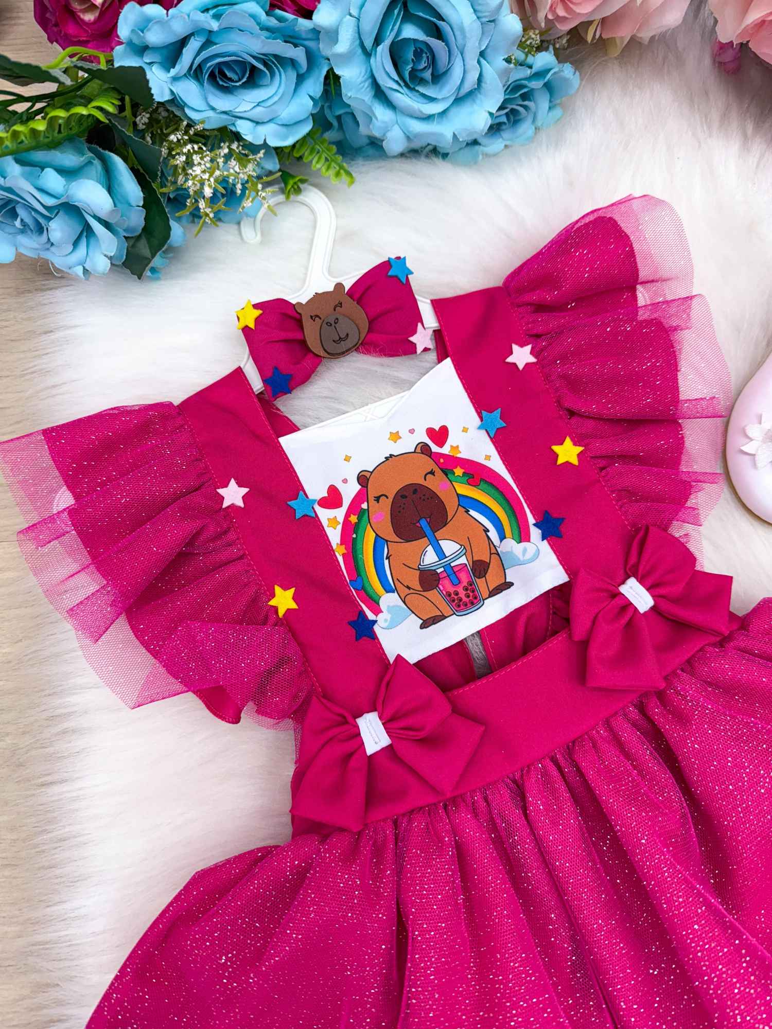 Romper/Vestido Princesa Tematico Capivara - Leveza e Elegância para Meninas | Bebeloo Kids