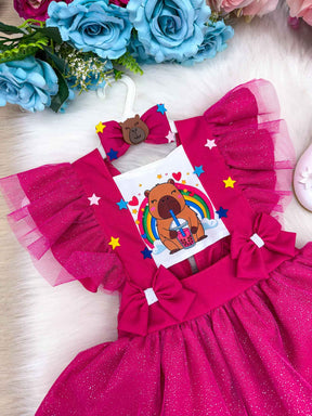 Romper/Vestido Princesa Tematico Capivara - Leveza e Elegância para Meninas | Bebeloo Kids
