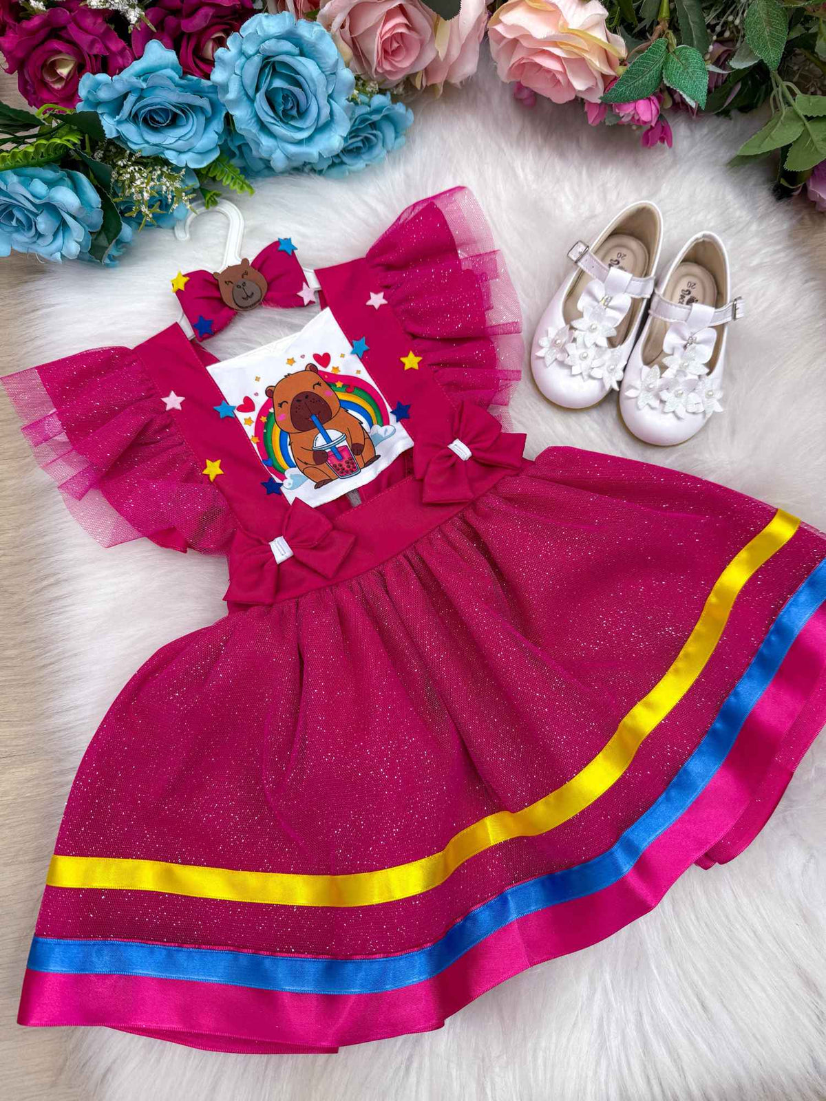 Romper/Vestido Princesa Tematico Capivara - Leveza e Elegância para Meninas | Bebeloo Kids