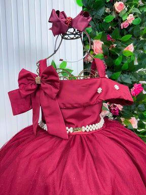 Vestido Banana Club Longo Doce Elegancia Marsala - Leveza e Elegância para Meninas | Bebeloo Kids