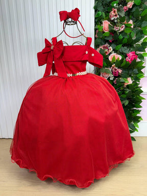 Vestido Banana Club Longo Doce Elegancia Vermelho - Leveza e Elegância para Meninas | Bebeloo Kids