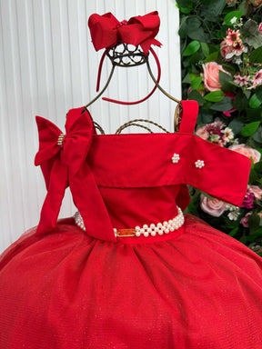 Vestido Banana Club Longo Doce Elegancia Vermelho - Leveza e Elegância para Meninas | Bebeloo Kids