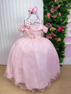 Vestido Banana Club Longo Doce Elegancia Rosa Bebe - Leveza e Elegância para Meninas | Bebeloo Kids