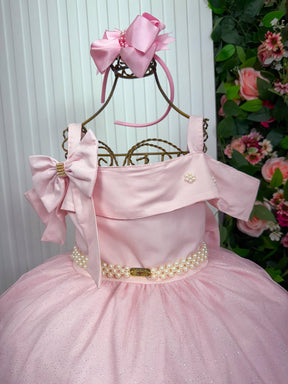 Vestido Banana Club Longo Doce Elegancia Rosa Bebe - Leveza e Elegância para Meninas | Bebeloo Kids