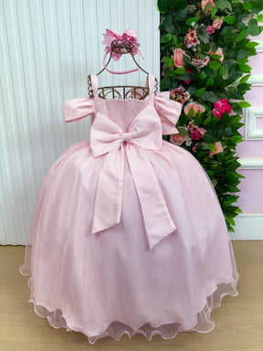 Vestido Banana Club Longo Doce Elegancia Rosa Bebe - Leveza e Elegância para Meninas | Bebeloo Kids