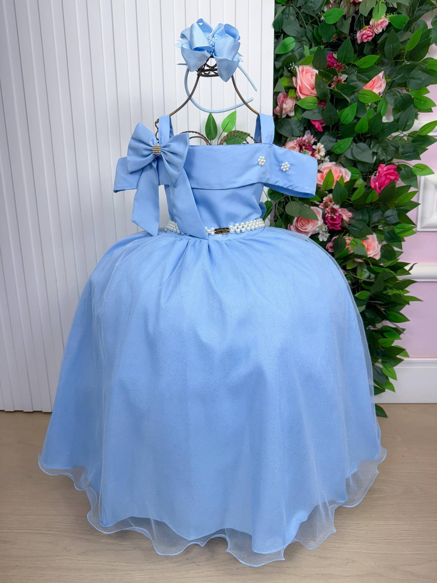 Vestido Banana Club Longo Doce Elegancia Azul Bebe - Leveza e Elegância para Meninas | Bebeloo Kids