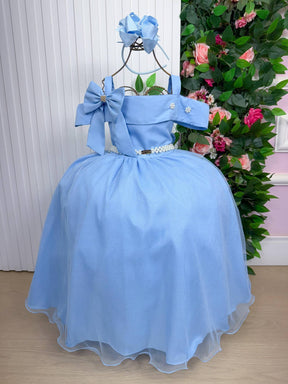 Vestido Banana Club Longo Doce Elegancia Azul Bebe - Leveza e Elegância para Meninas | Bebeloo Kids