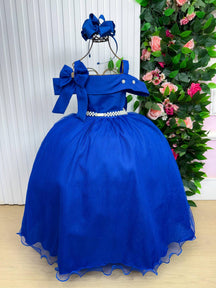 Vestido Banana Club Longo Doce Elegancia Azul Royal - Leveza e Elegância para Meninas | Bebeloo Kids