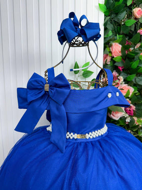 Vestido Banana Club Longo Doce Elegancia Azul Royal - Leveza e Elegância para Meninas | Bebeloo Kids