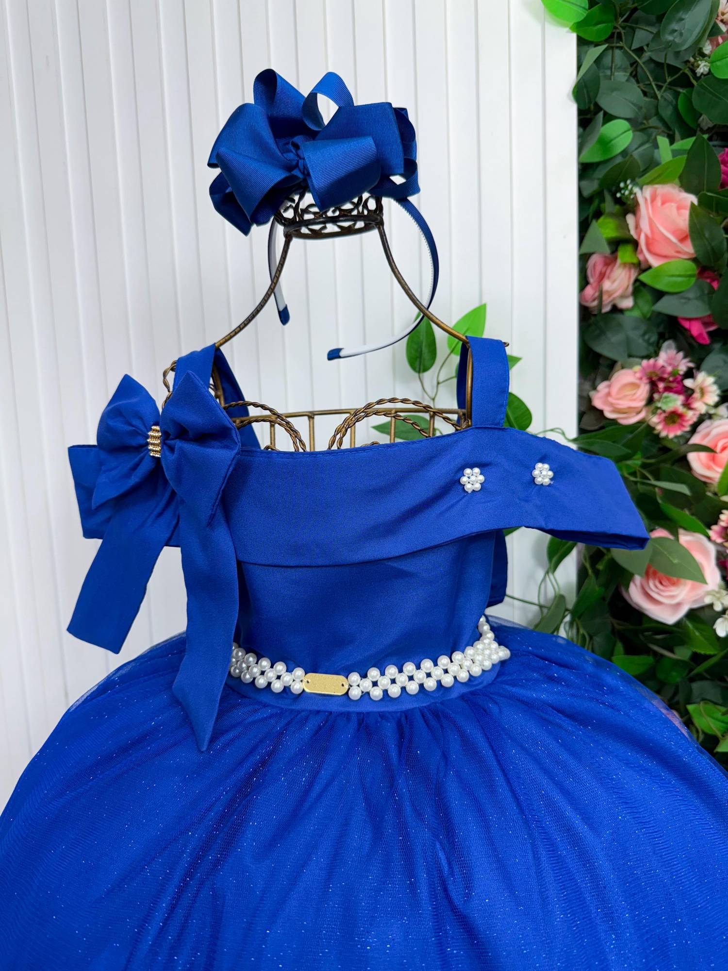 Vestido Banana Club Longo Doce Elegancia Azul Royal - Leveza e Elegância para Meninas | Bebeloo Kids
