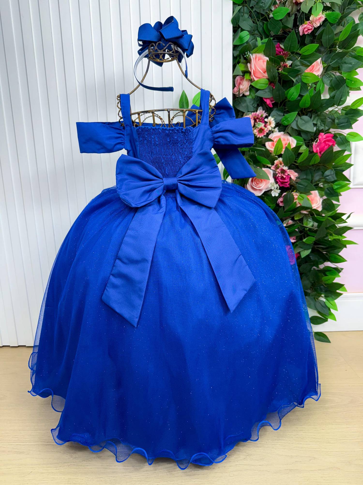 Vestido Banana Club Longo Doce Elegancia Azul Royal - Leveza e Elegância para Meninas | Bebeloo Kids
