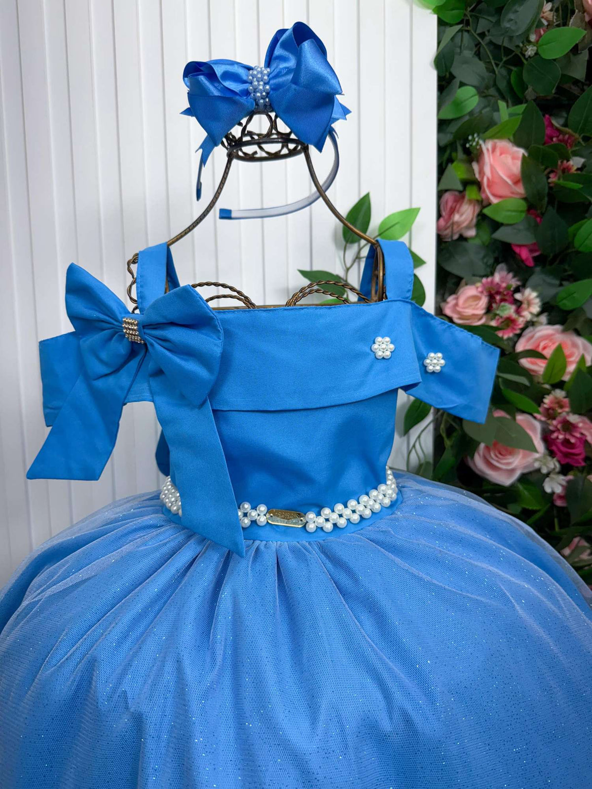 Vestido Banana Club Longo Doce Elegancia Azul Serenity - Leveza e Elegância para Meninas | Bebeloo Kids