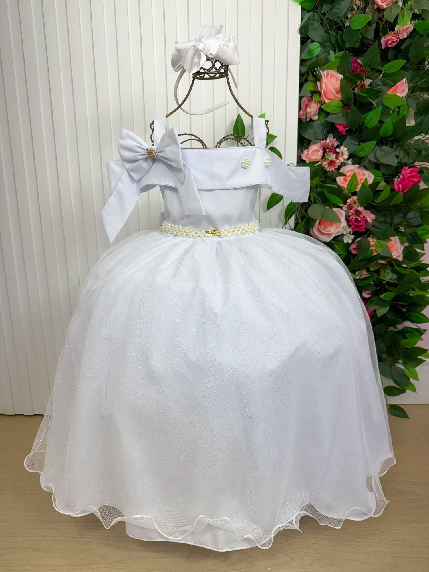 Vestido Banana Club Longo Doce Elegancia Branco - Leveza e Elegância para Meninas | Bebeloo Kids