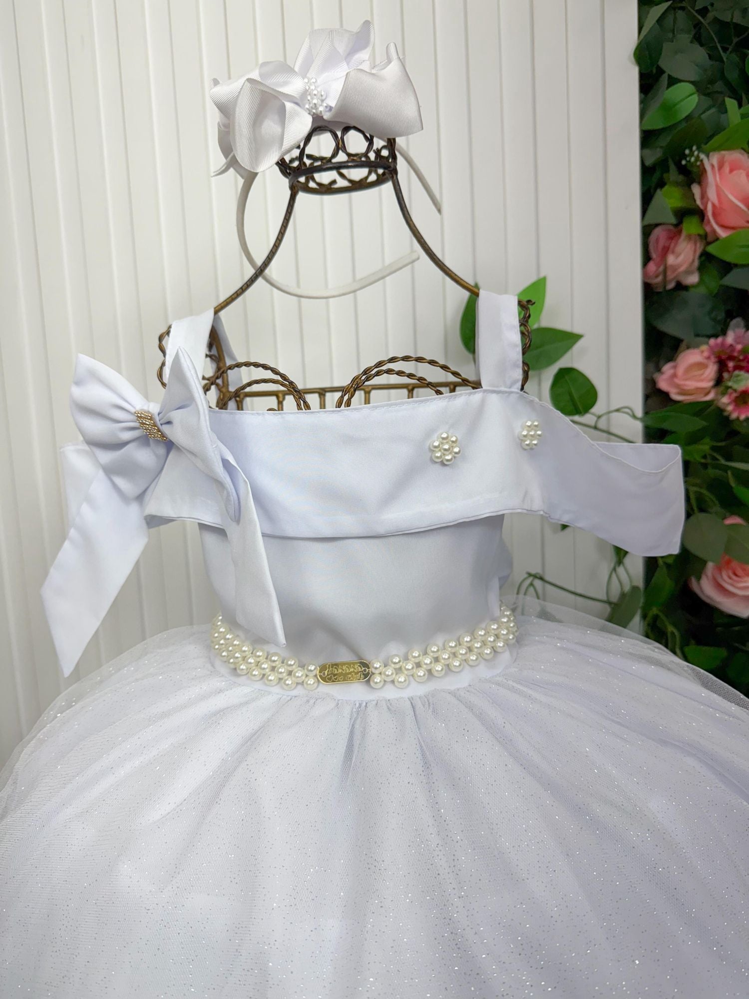 Vestido Banana Club Longo Doce Elegancia Branco - Leveza e Elegância para Meninas | Bebeloo Kids
