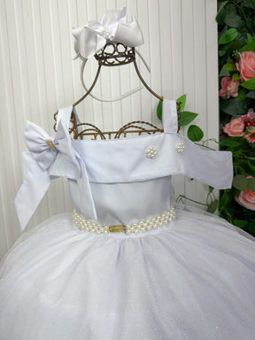 Vestido Banana Club Longo Doce Elegancia Branco - Leveza e Elegância para Meninas | Bebeloo Kids