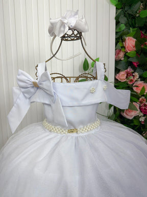 Vestido Banana Club Longo Doce Elegancia Branco - Leveza e Elegância para Meninas | Bebeloo Kids