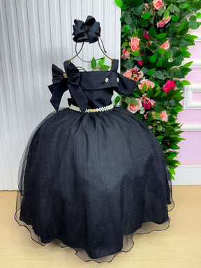 Vestido Banana Club Longo Doce Elegancia Preto - Leveza e Elegância para Meninas | Bebeloo Kids