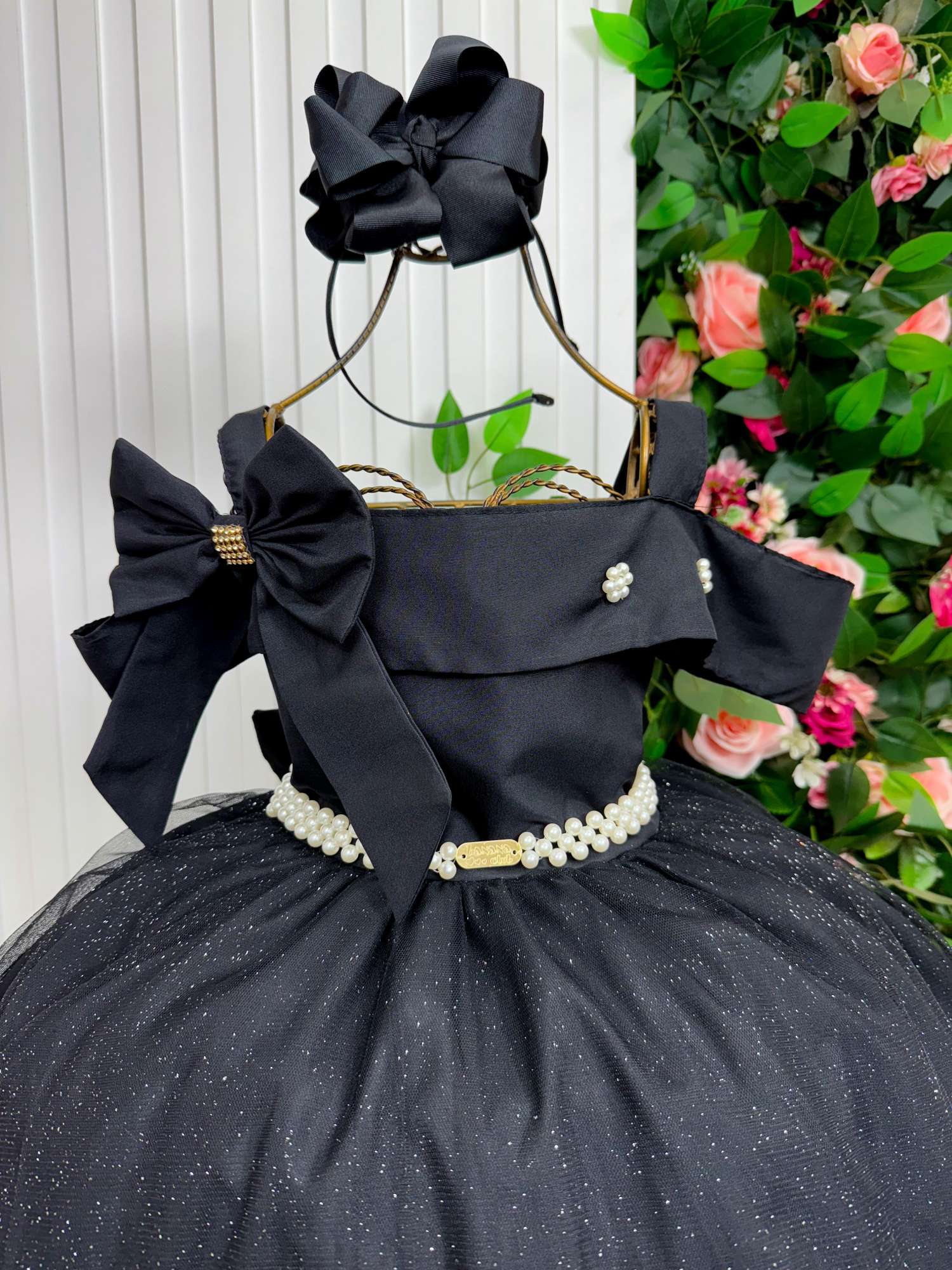 Vestido Banana Club Longo Doce Elegancia Preto - Leveza e Elegância para Meninas | Bebeloo Kids