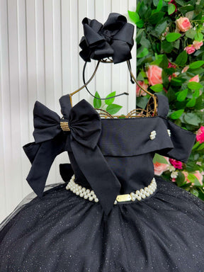 Vestido Banana Club Longo Doce Elegancia Preto - Leveza e Elegância para Meninas | Bebeloo Kids
