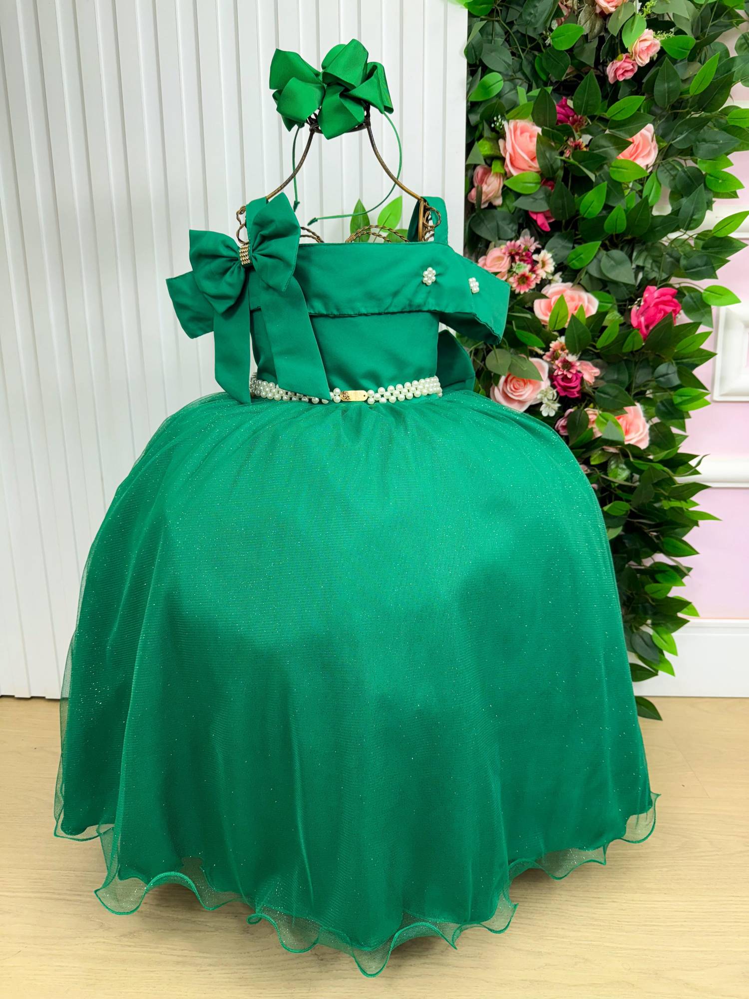 Vestido Banana Club Longo Doce Elegancia Verde Bandeira - Leveza e Elegância para Meninas | Bebeloo Kids