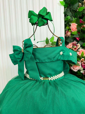 Vestido Banana Club Longo Doce Elegancia Verde Bandeira - Leveza e Elegância para Meninas | Bebeloo Kids