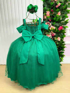 Vestido Banana Club Longo Doce Elegancia Verde Bandeira - Leveza e Elegância para Meninas | Bebeloo Kids