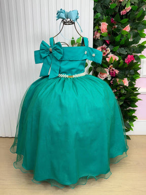 Vestido Banana Club Longo Doce Elegancia Verde Jade - Leveza e Elegância para Meninas | Bebeloo Kids