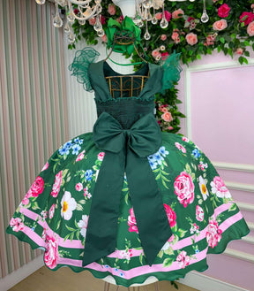 Vestido Marie Flor de Natal Verde - Leveza e Elegância para Meninas | Bebeloo Kids