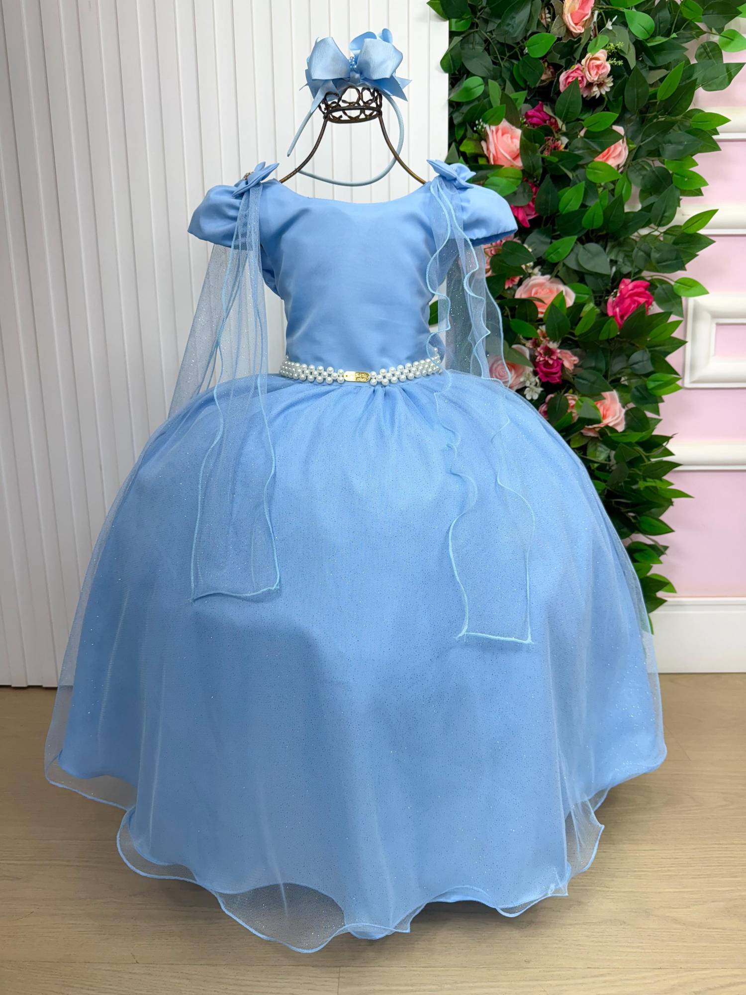Vestido Banana Club Longo Diamante Azul Bebe - Leveza e Elegância para Meninas | Bebeloo Kids
