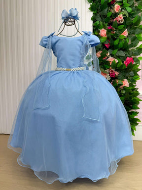 Vestido Banana Club Longo Diamante Azul Bebe - Leveza e Elegância para Meninas | Bebeloo Kids