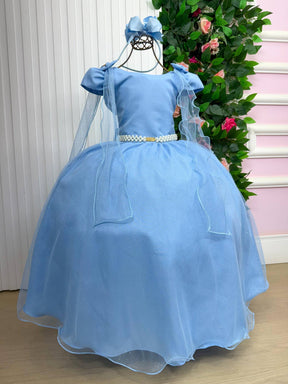 Vestido Banana Club Longo Diamante Azul Bebe - Leveza e Elegância para Meninas | Bebeloo Kids