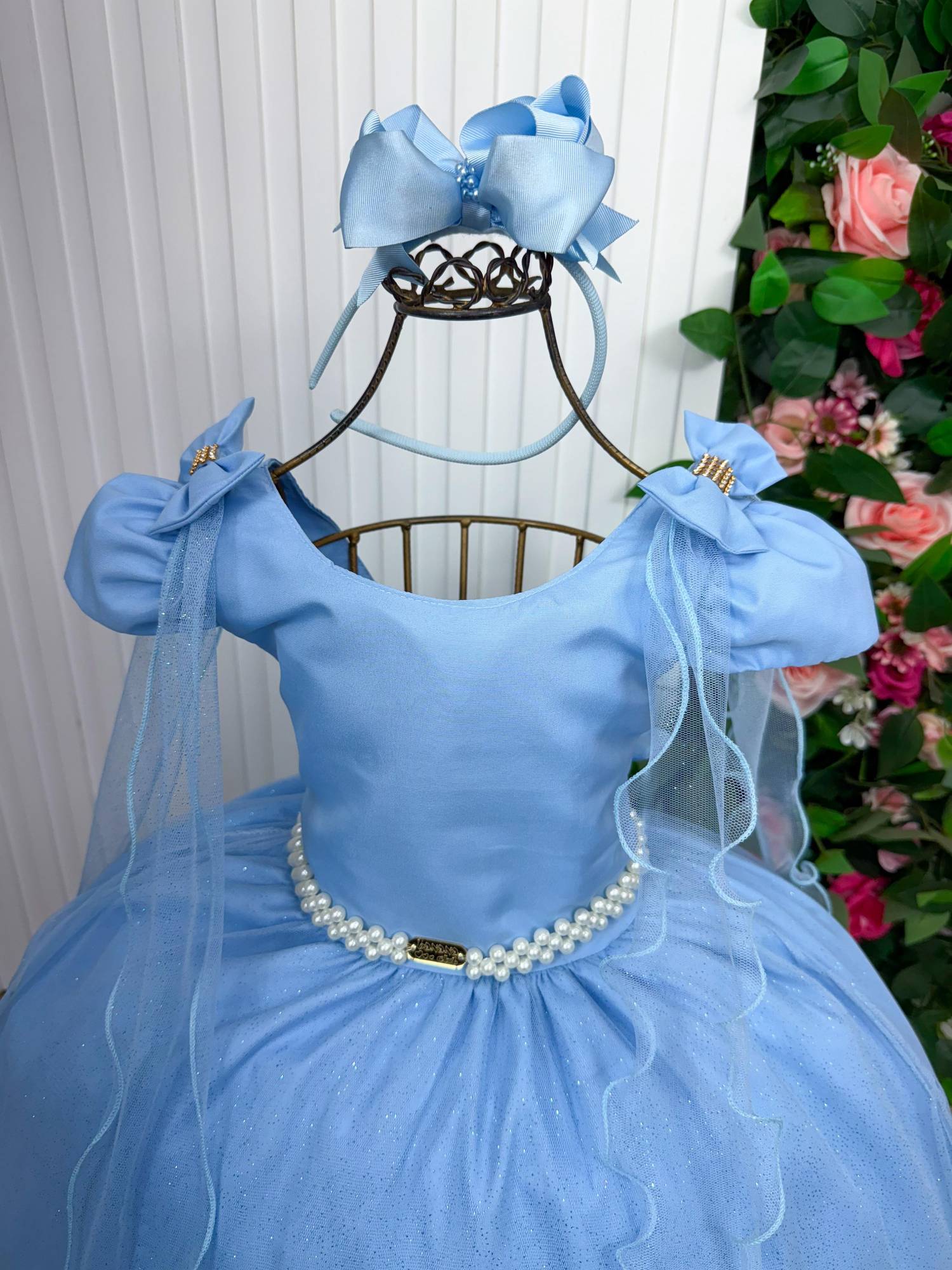 Vestido Banana Club Longo Diamante Azul Bebe - Leveza e Elegância para Meninas | Bebeloo Kids